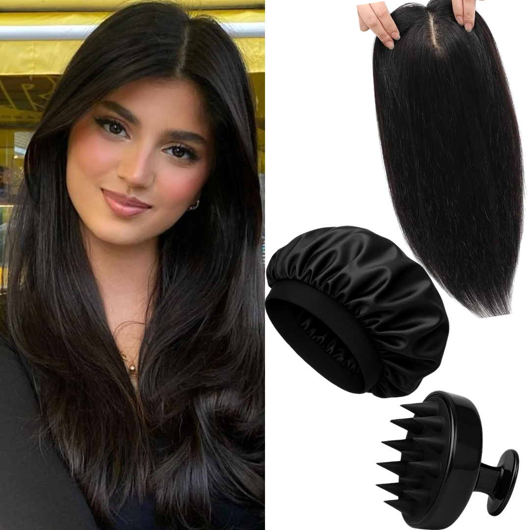 مجموعة العناية الشاملة للشعر — قاعدة الشعر + غطاء حريري + مشط سيليكون Black (Face and insta) (Copy)